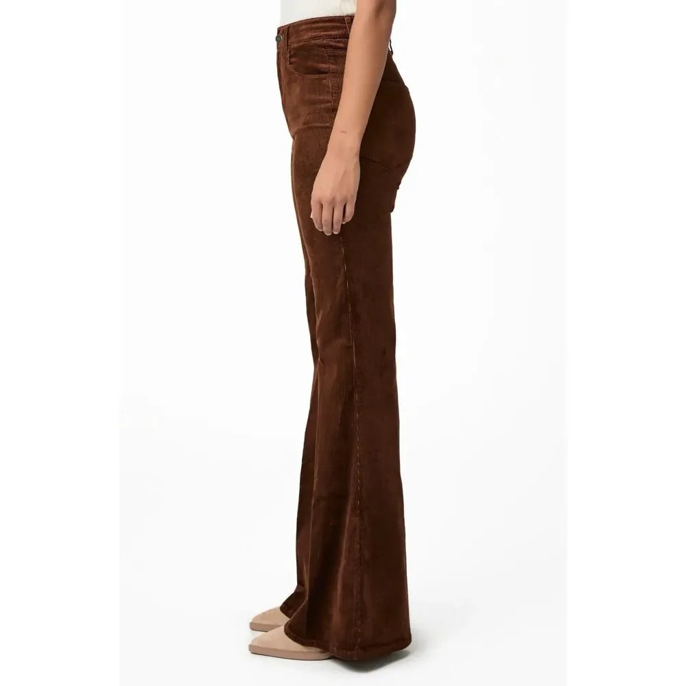 Paige Charlie Corduroy Flare Pants In Maple Brown Womens 26 Boho Western Chic